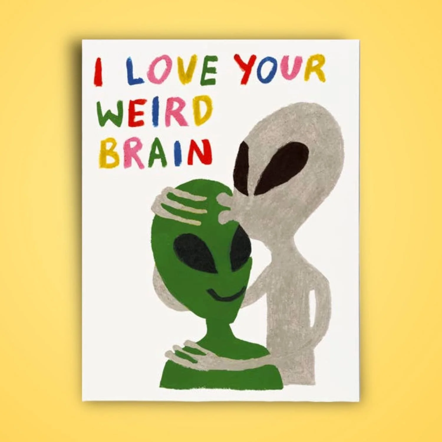 Weird Brain Alien Love Greeting Card - Image 2