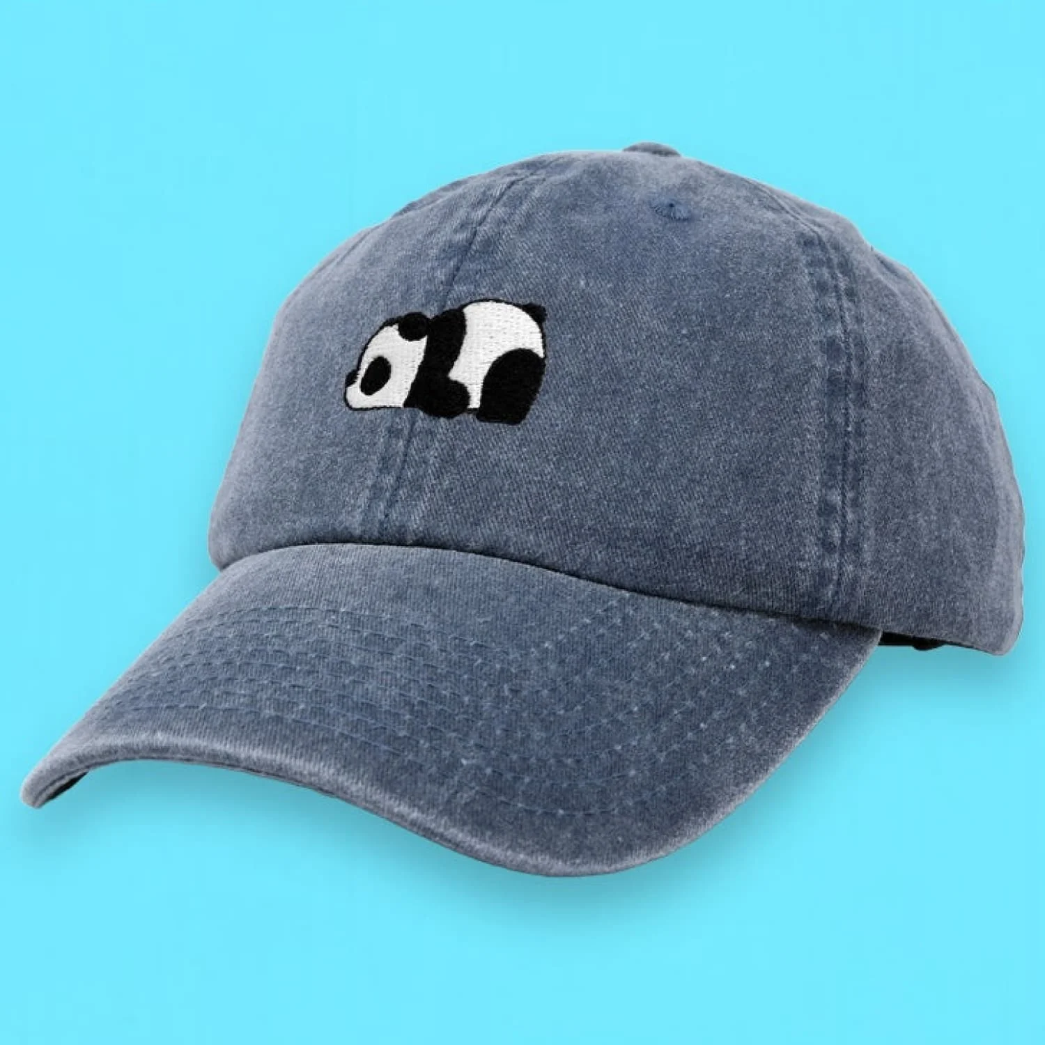 Baby Panda Dad Hat - Washed Denim - Image 3