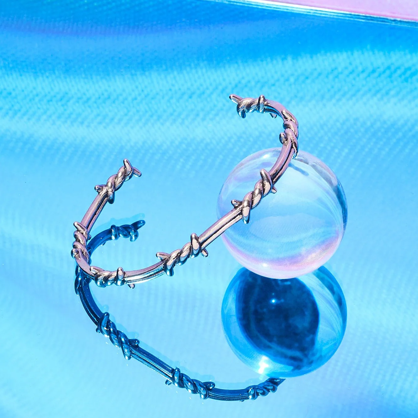 Barbed Wire Bangle Bracelet - Image 2