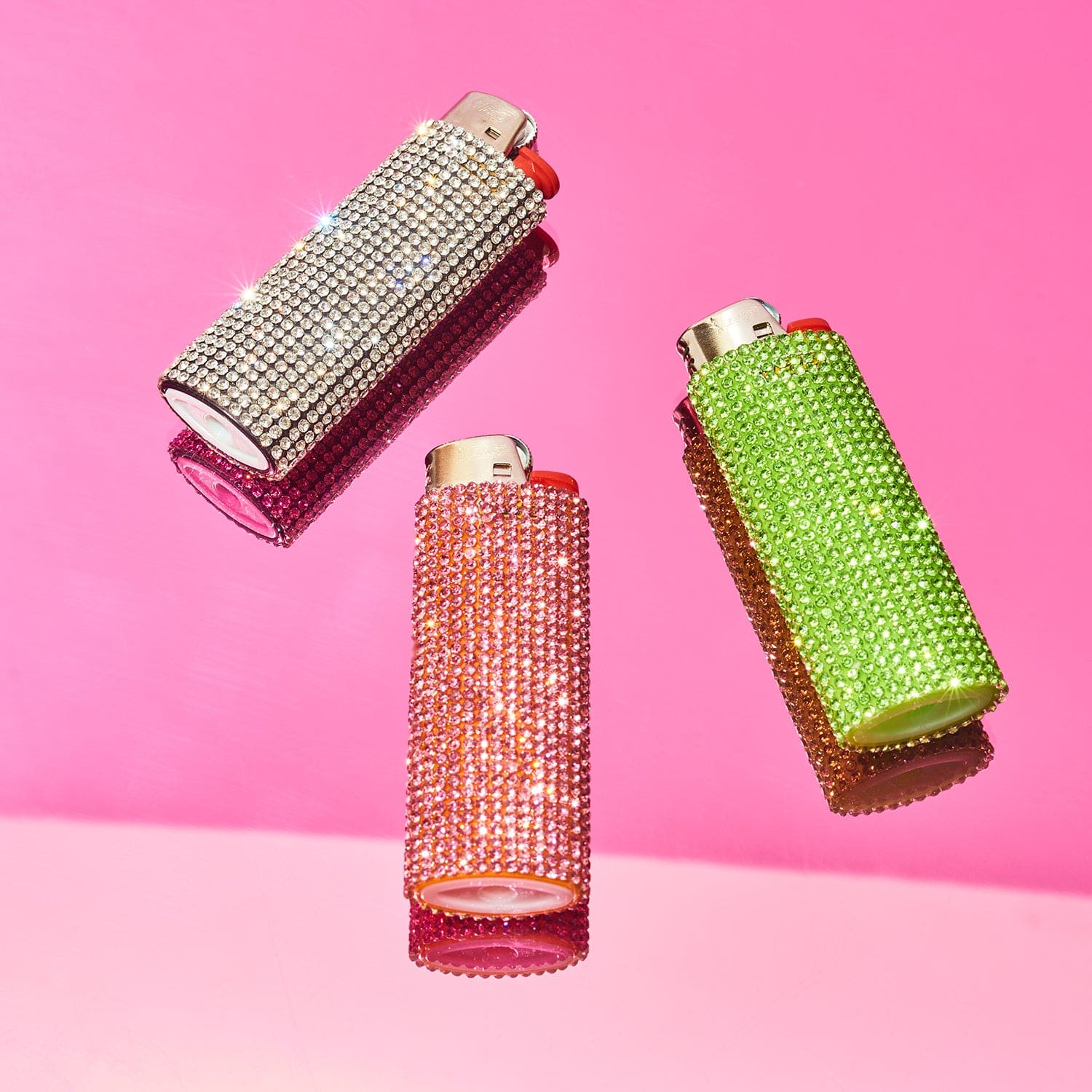Bling Rhinestone Lighter - Silver - Image 4