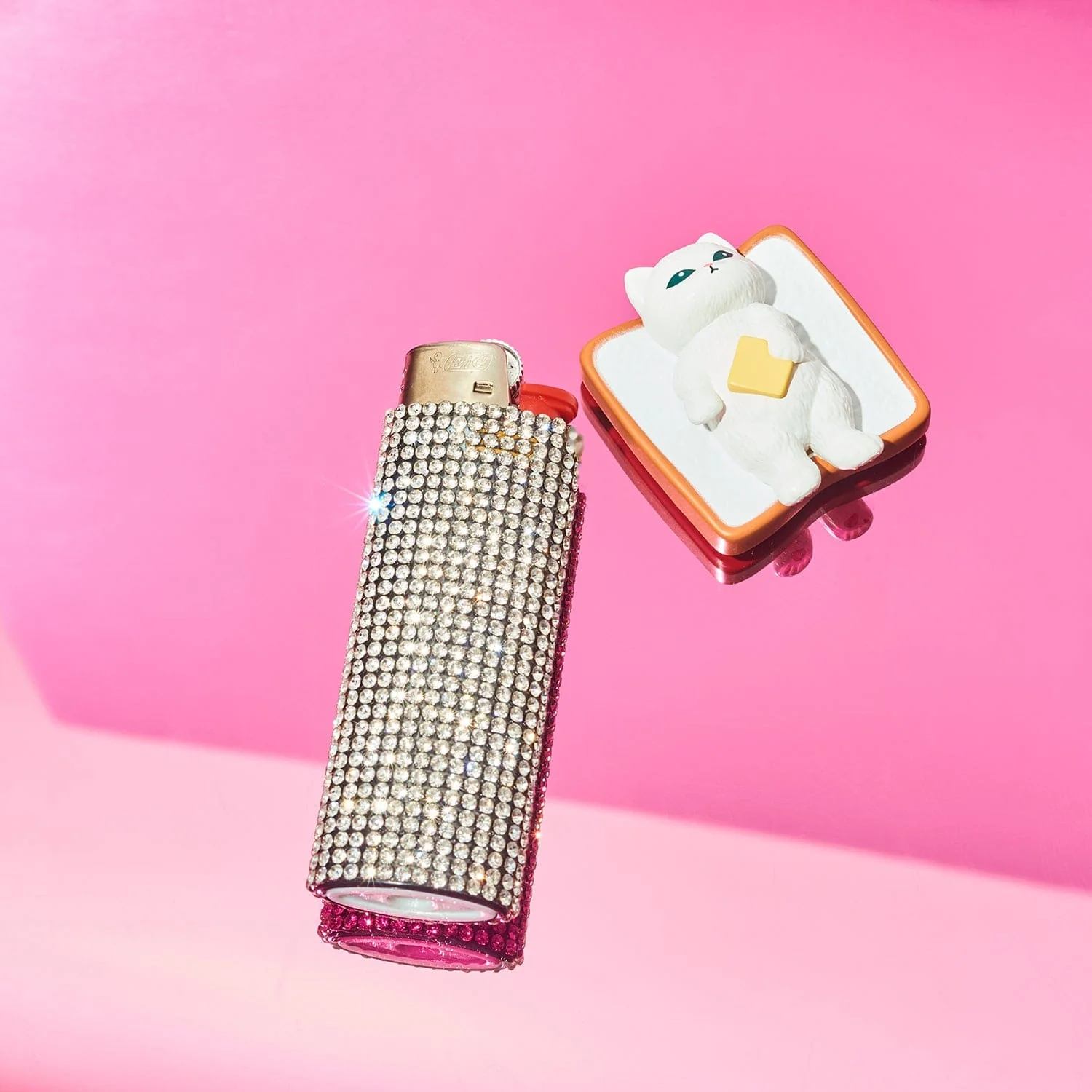Bling Rhinestone Lighter - Silver - Image 2