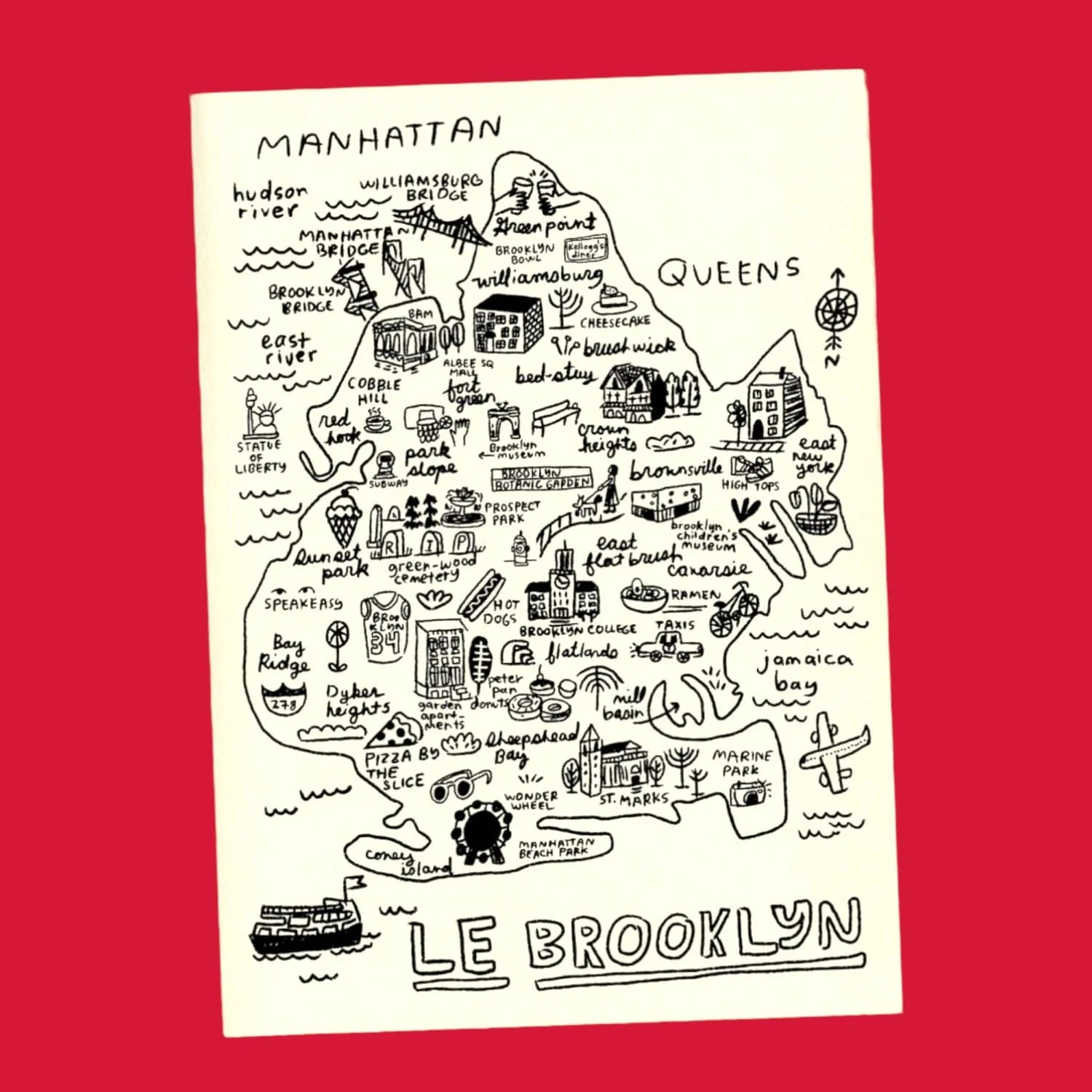 Brooklyn Map Greeting Card