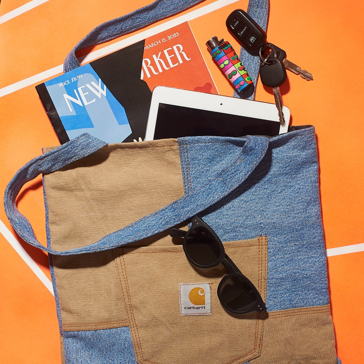 Carhartt Recycled Patchwork Tote Bag - Image 5