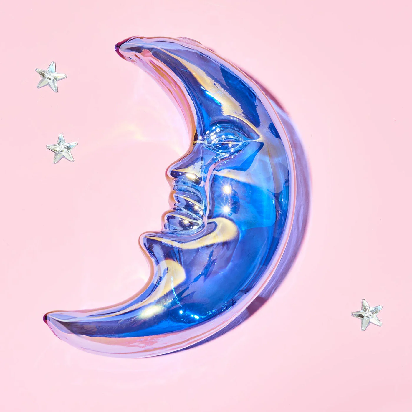 Crescent Moon Hand Pipe Blue
