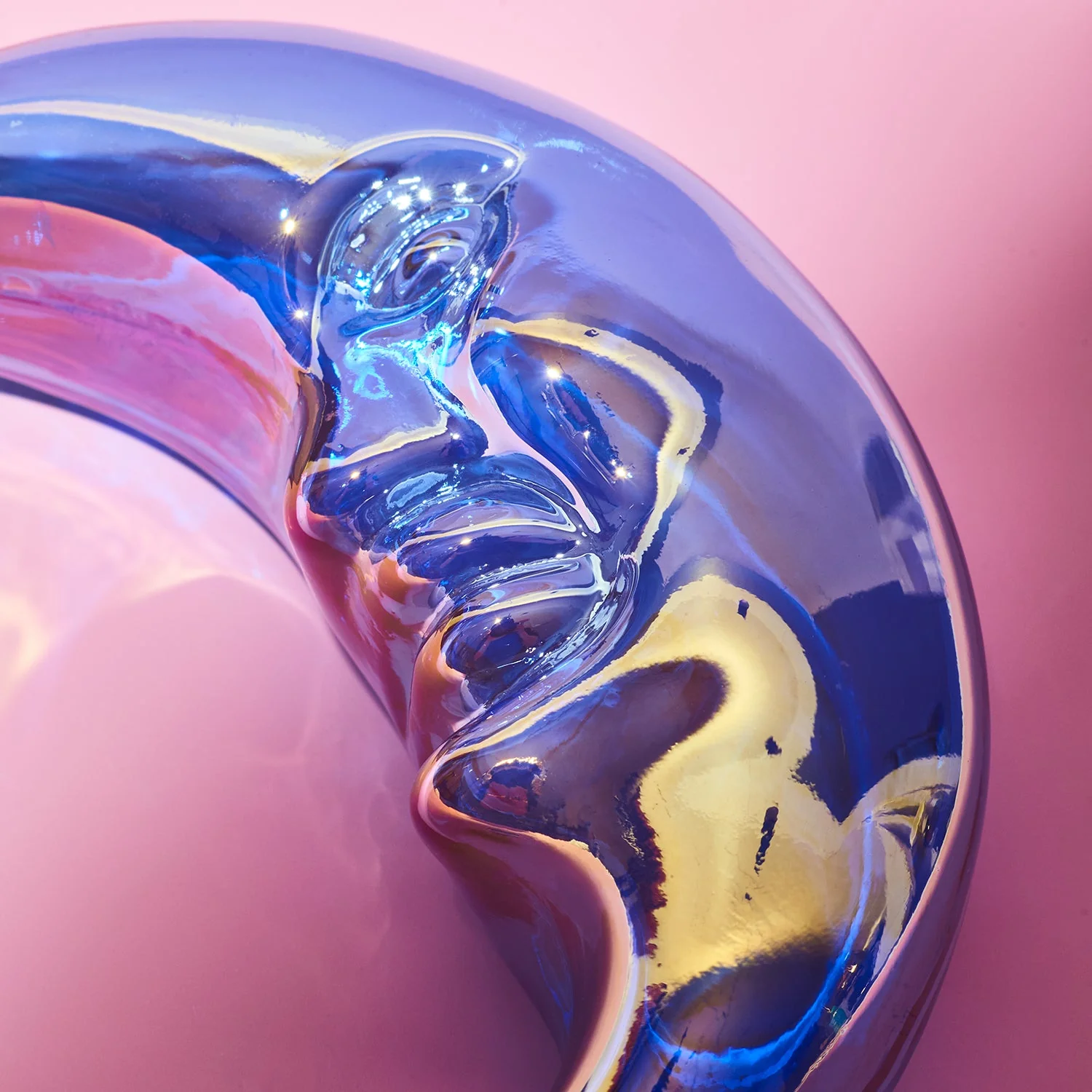 Crescent Moon Hand Pipe Blue - Image 2