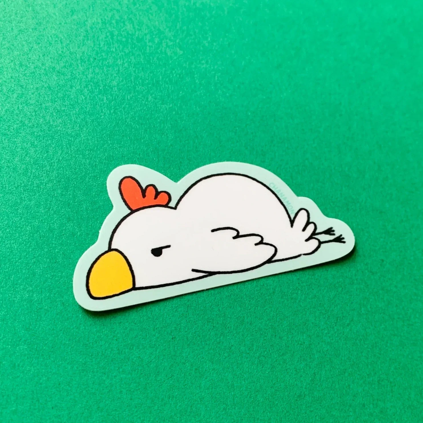 Depressed Chicken Die Cut Vinyl Sticker