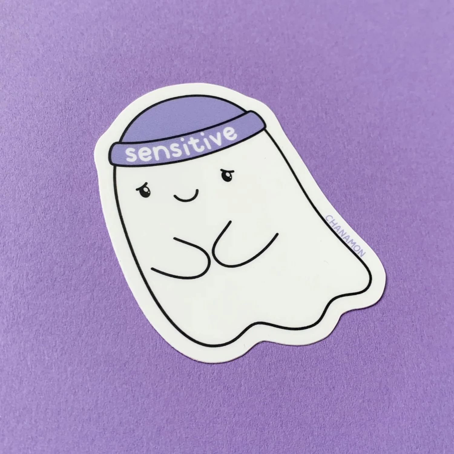 Sensitive Ghost Die Cut Vinyl Sticker - Image 2
