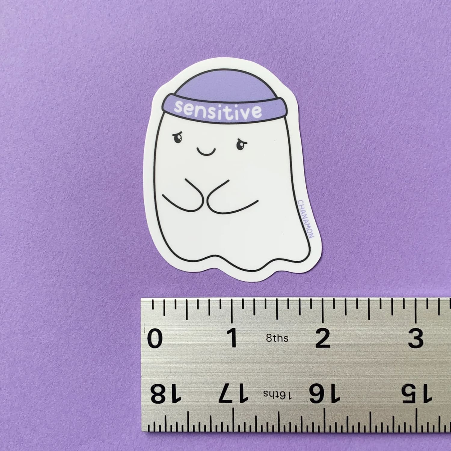 Sensitive Ghost Die Cut Vinyl Sticker - Image 3