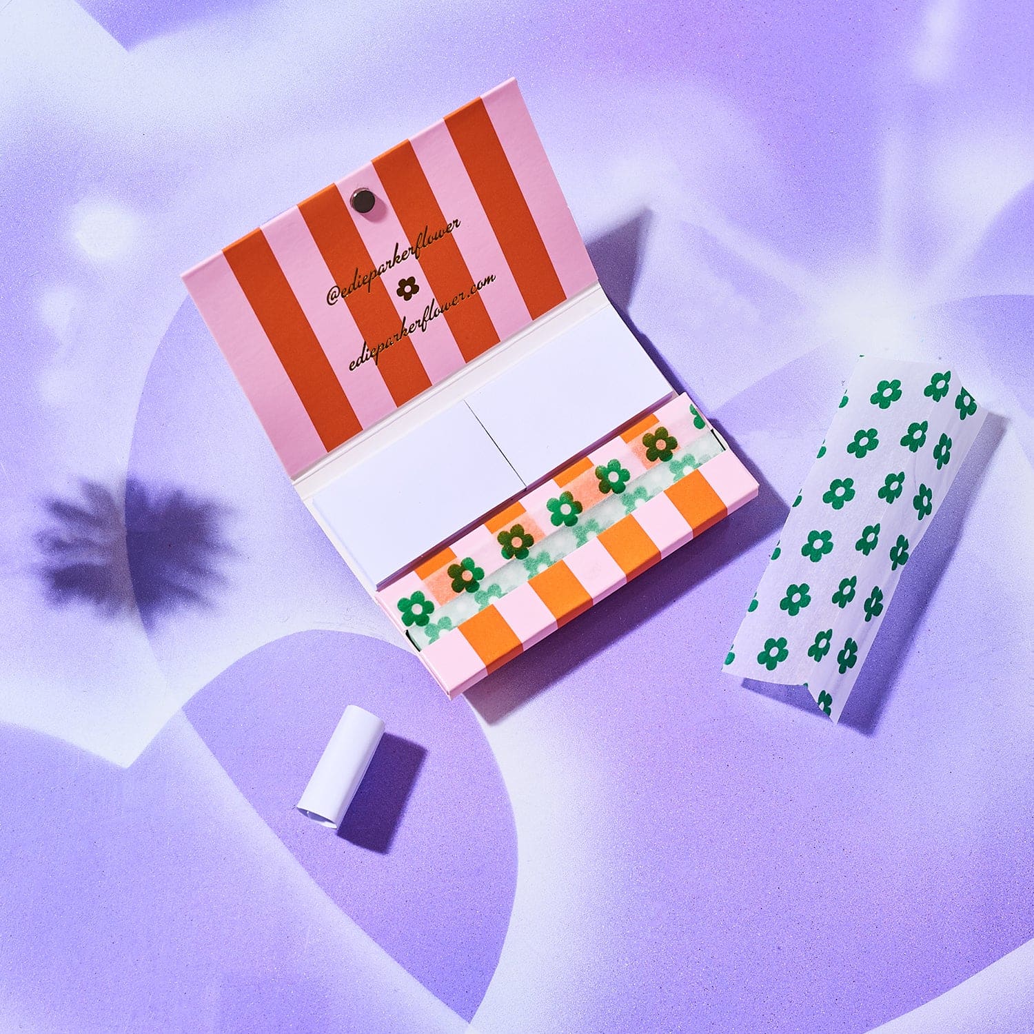 Edie Parker Flower Rolling Papers - Green - Image 3