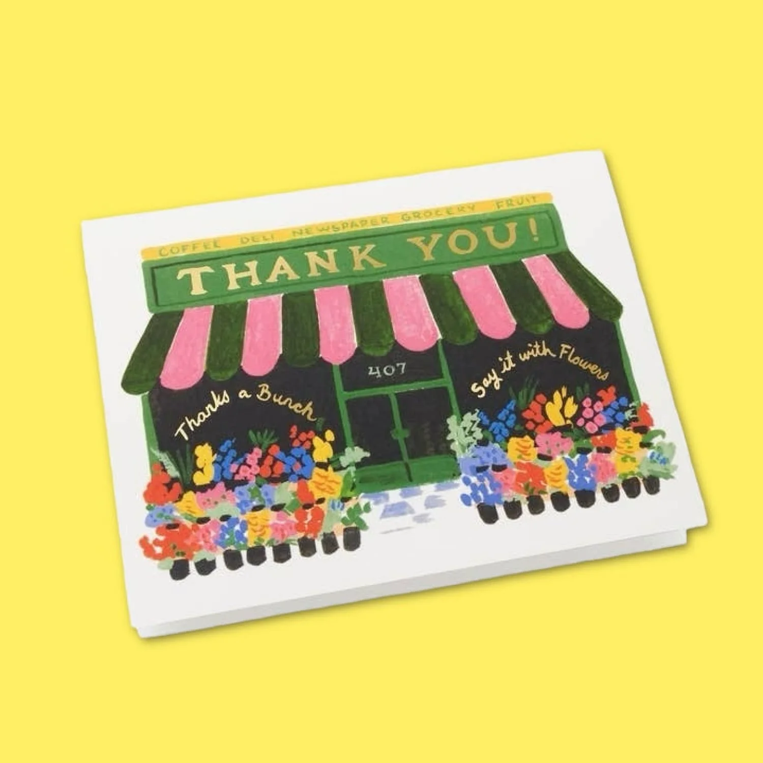 Flower Shop Thank You Greeting Card
