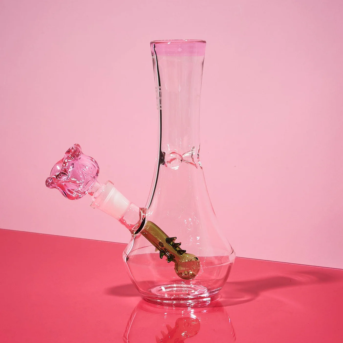 Flower Vase Glass Bong - Pink