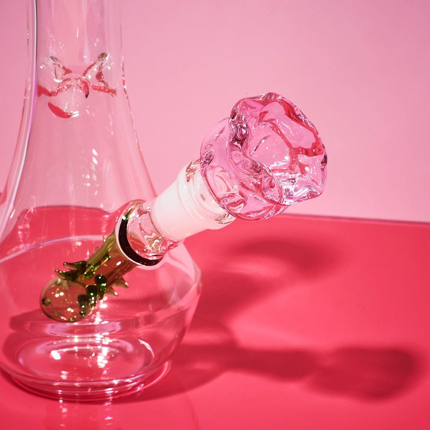 Flower Vase Glass Bong - Pink - Image 2