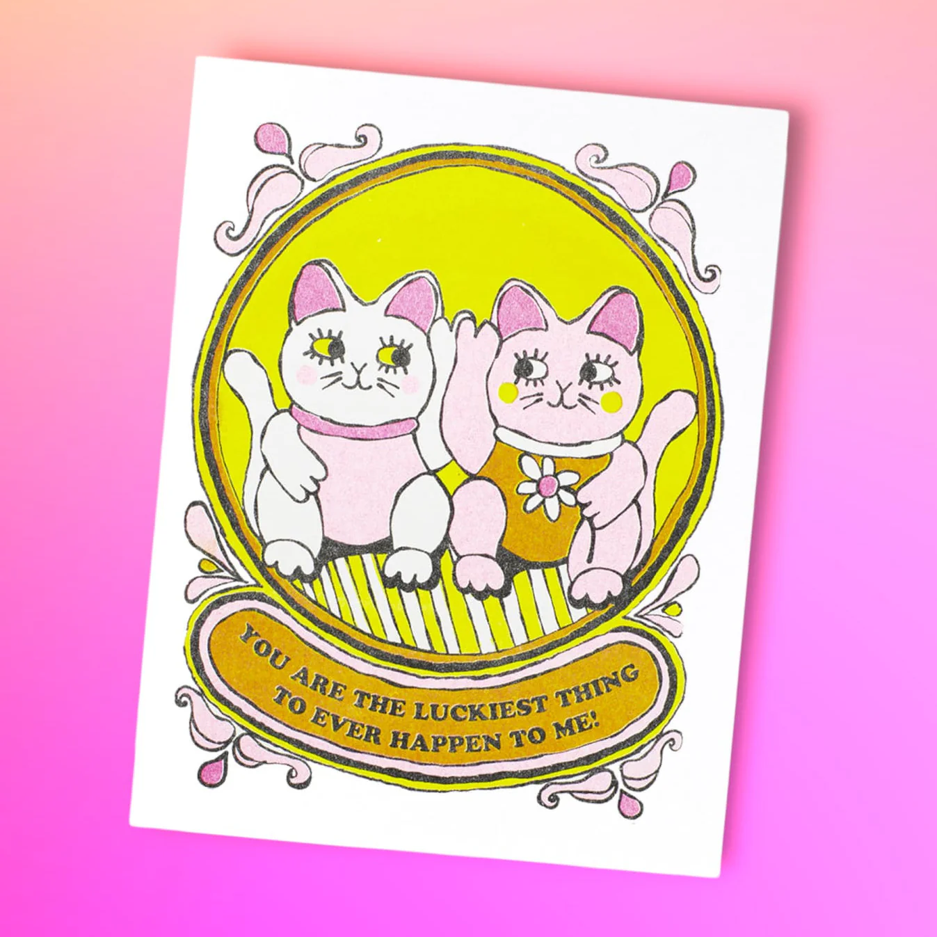 Fortune Cats Greeting Card