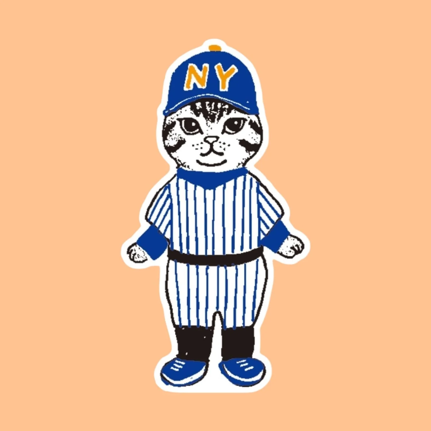 Friends NYC Baseball Cat Sticker