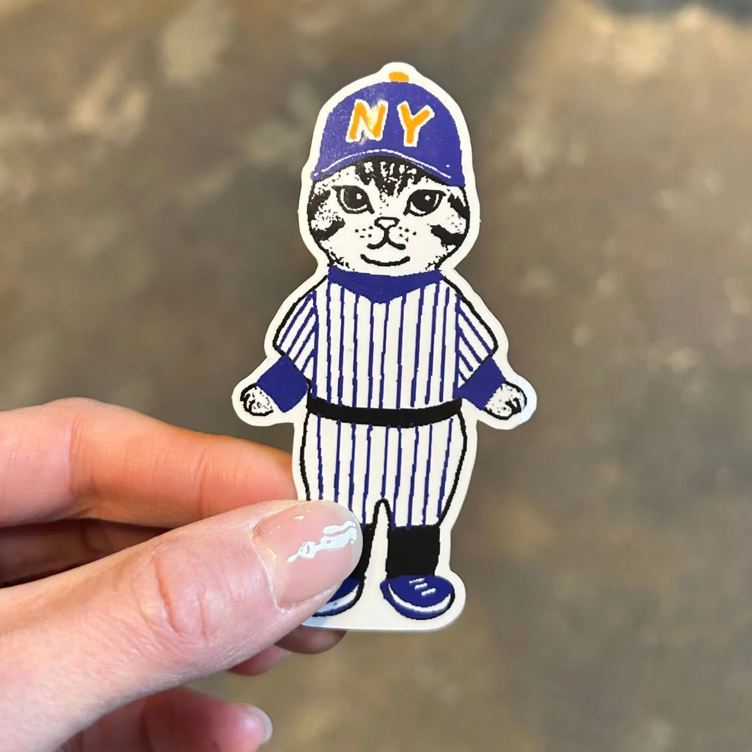 Friends NYC Baseball Cat Sticker - Image 2