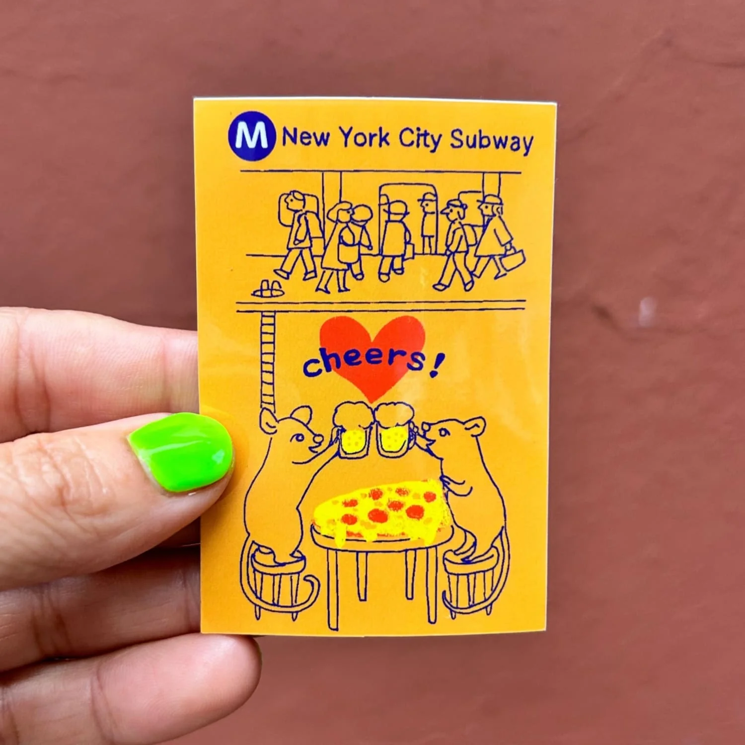 Friends NYC Pizza Rat NYC Subway Sticker