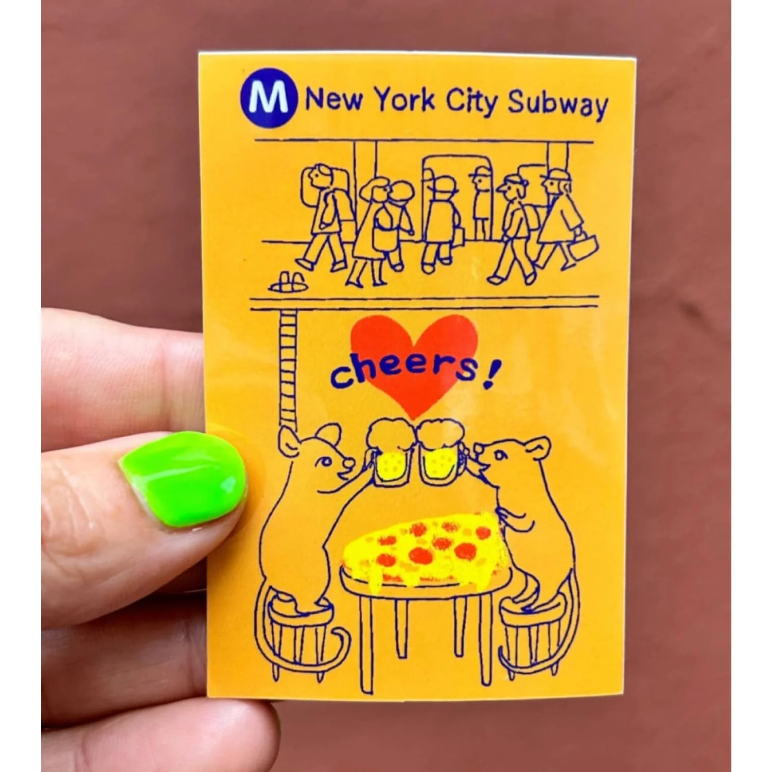 Friends NYC Pizza Rat NYC Subway Sticker - Image 6