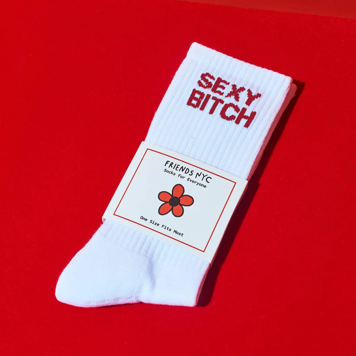 Friends NYC Red Sexy Bitch Tube Socks - Unisex