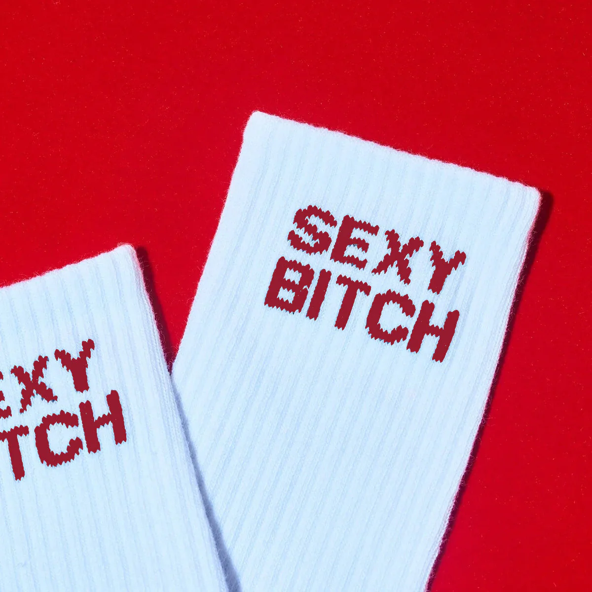Friends NYC Red Sexy Bitch Tube Socks - Unisex - Image 2