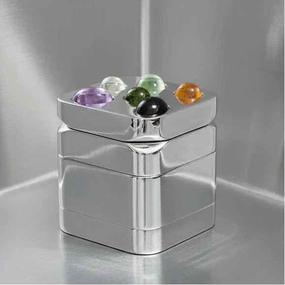 Edie Parker Gemstoned Grinder Silver