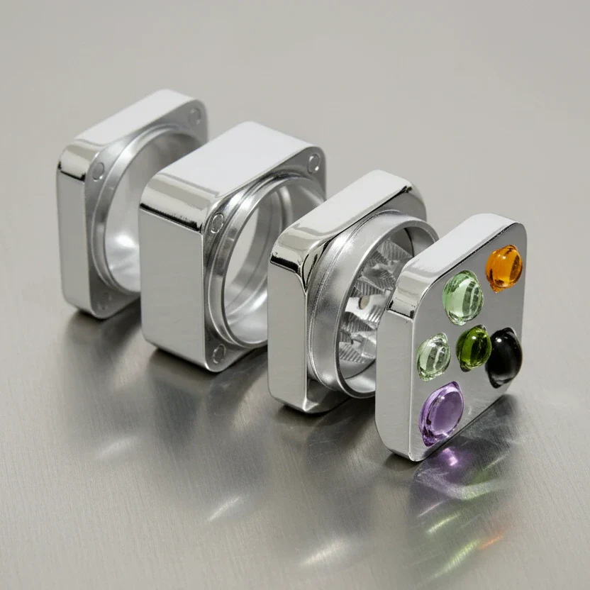 Edie Parker Gemstoned Grinder Silver - Image 2