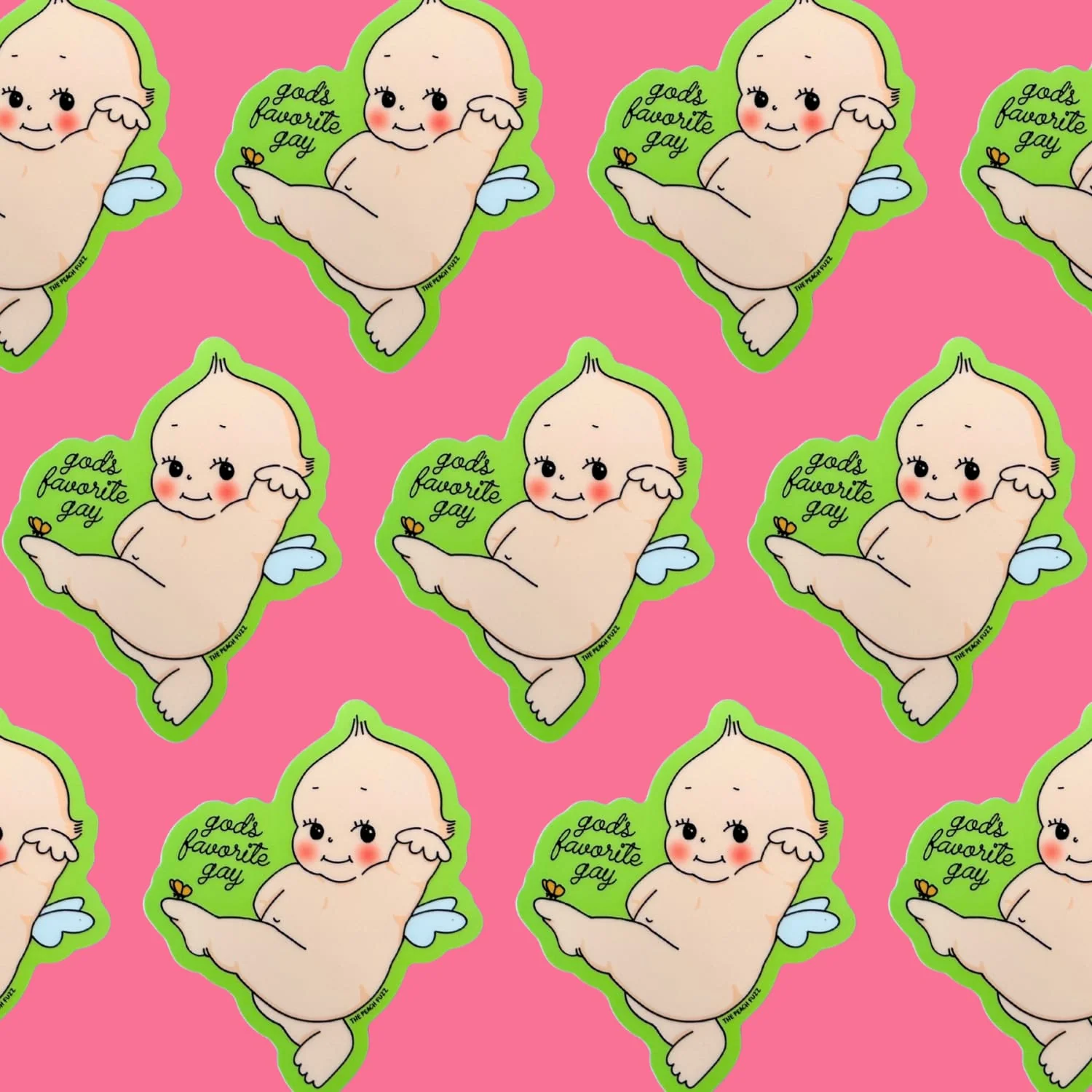 God's Favorite Gay Kewpie Sticker - Image 2