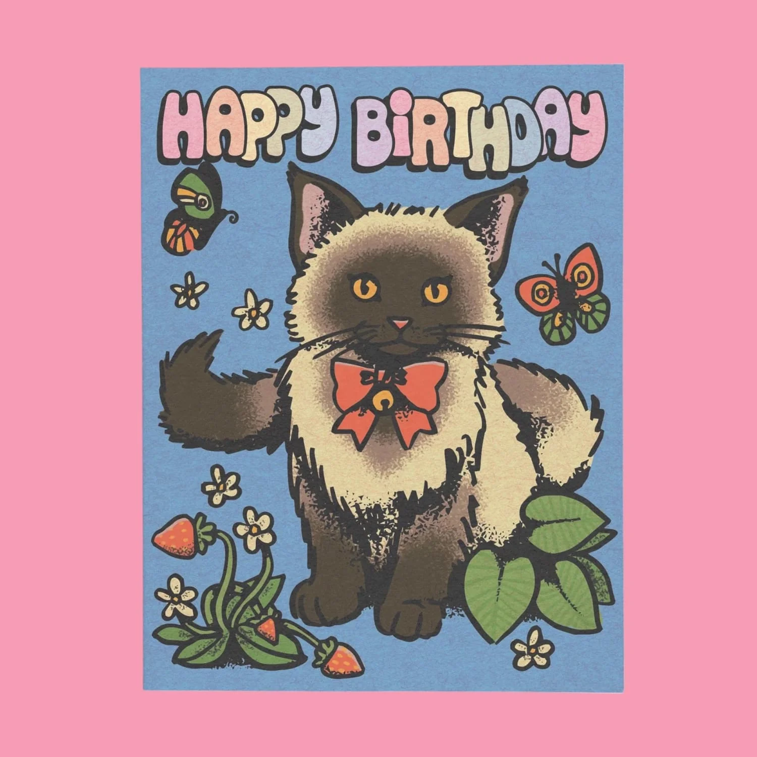 Siamese Cat Birthday Card