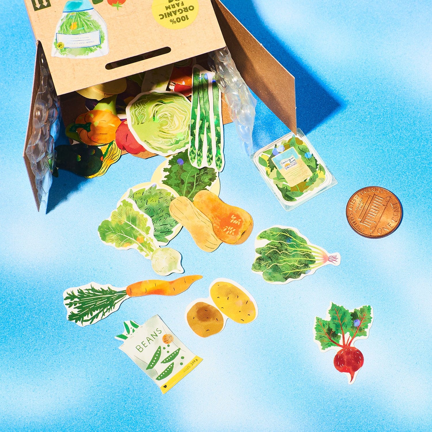 Vegetable Holographic Food Stickers