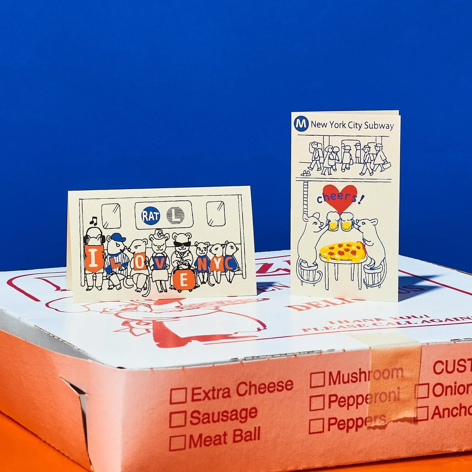 Pizza Subway Rats Silkscreen Mini Card - Image 6