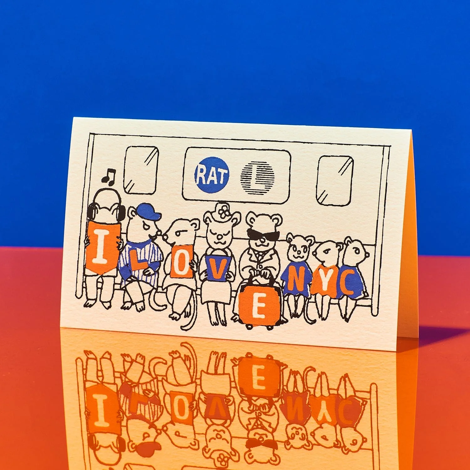 I Love NYC Rats Silkscreen Mini Card