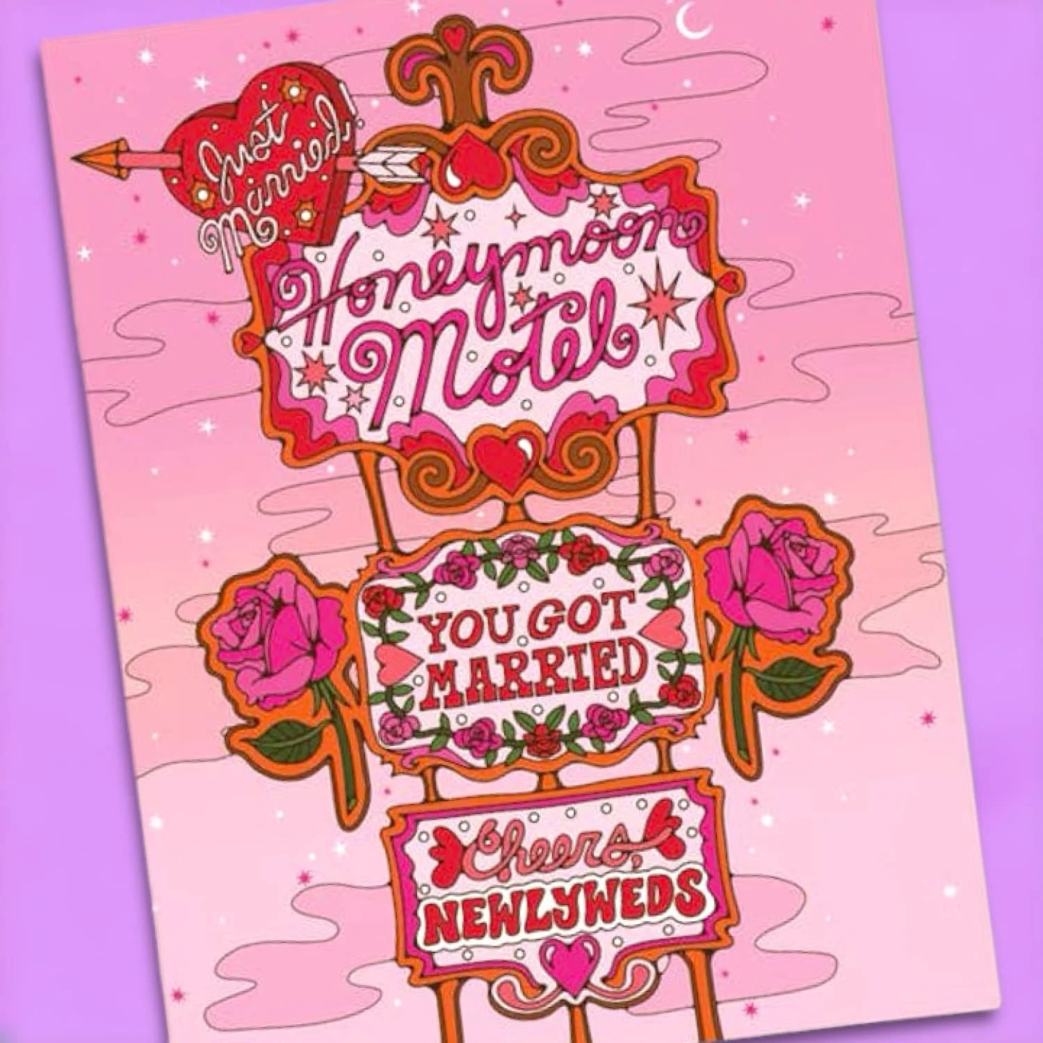 Honeymoon Hotel Wedding Greeting Card
