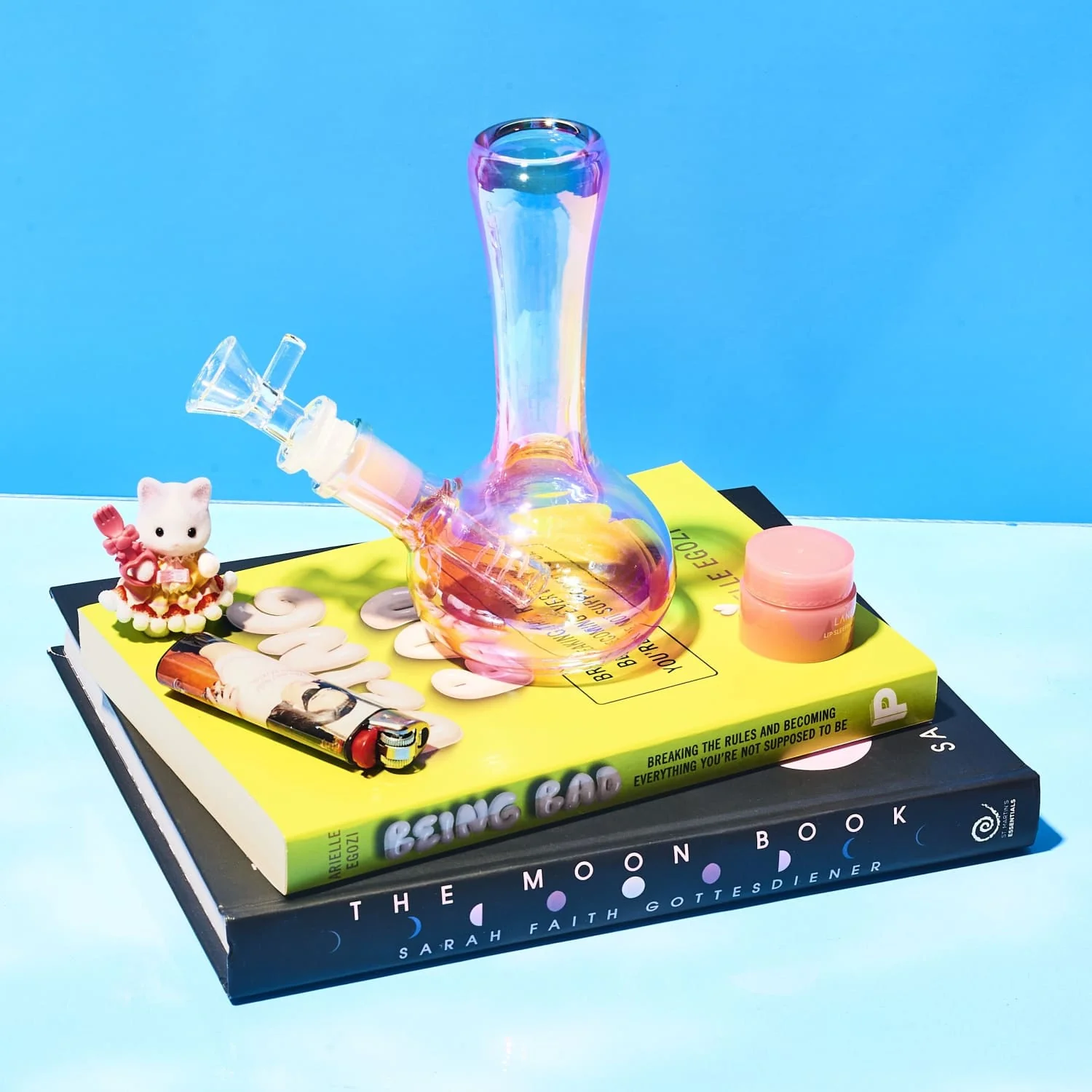 Iridescent Pastel Rainbow Mini Bong - Image 3
