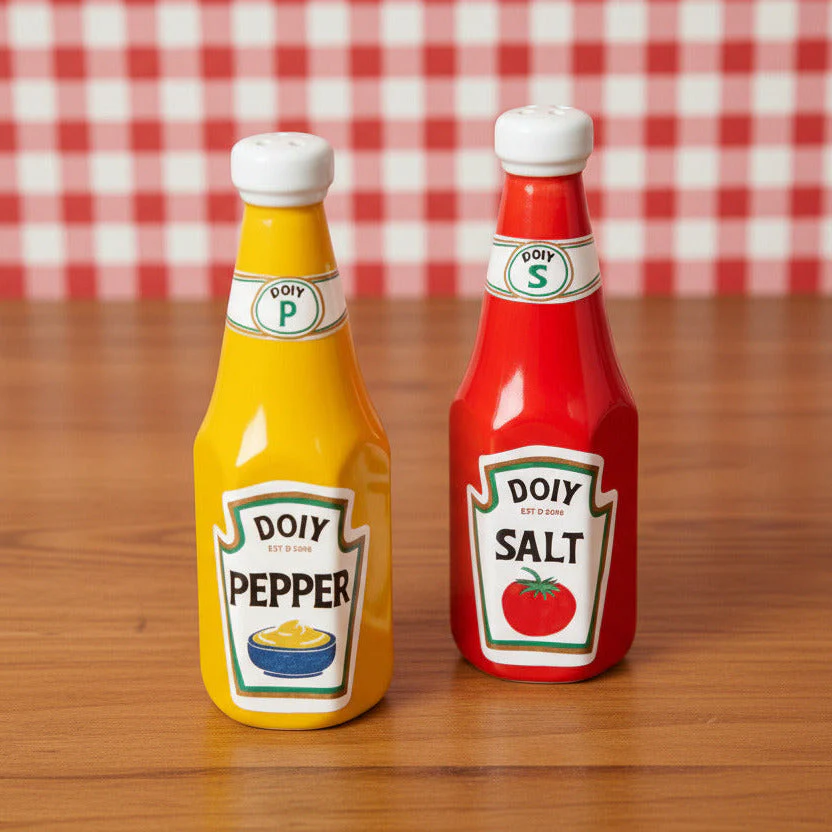 Ketchup and Mustard Salt and Pepper Shakers