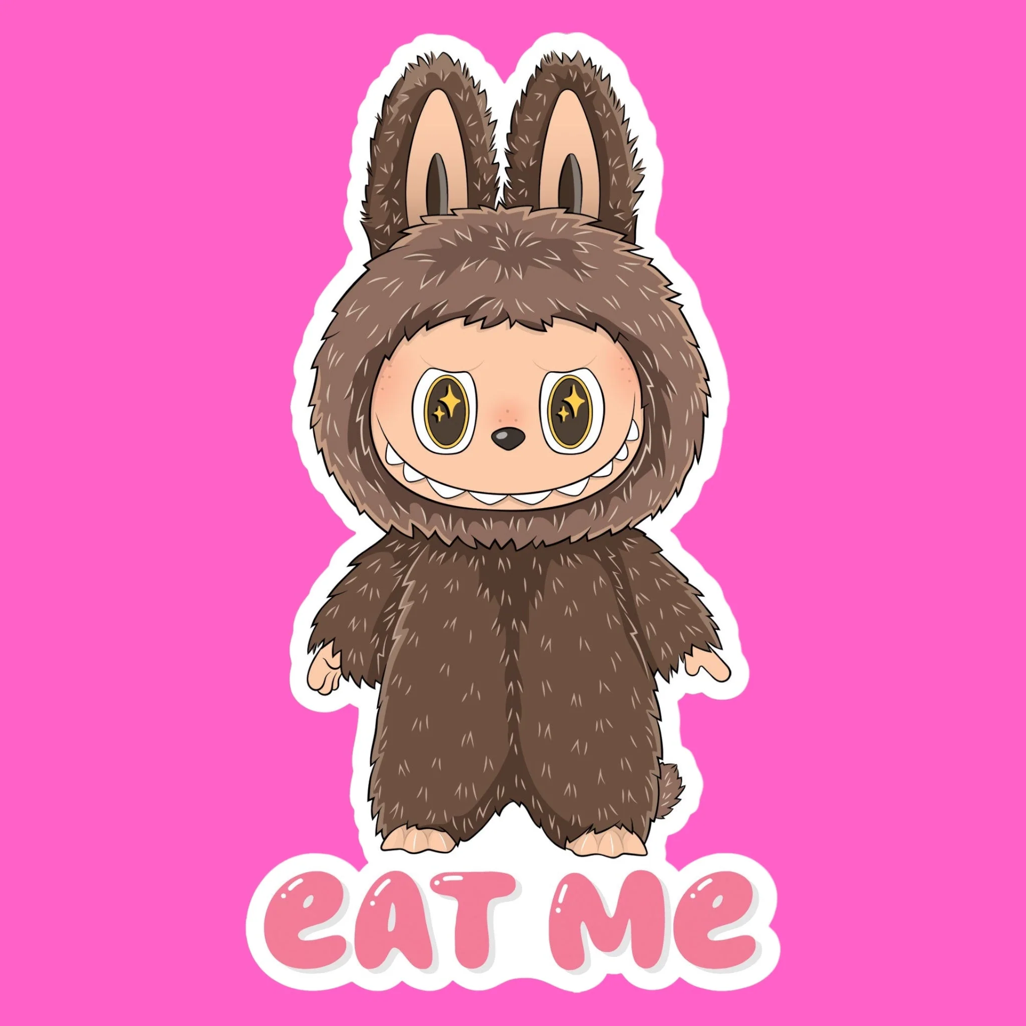 Labubu Eat Me Die Cut Sticker - Image 2