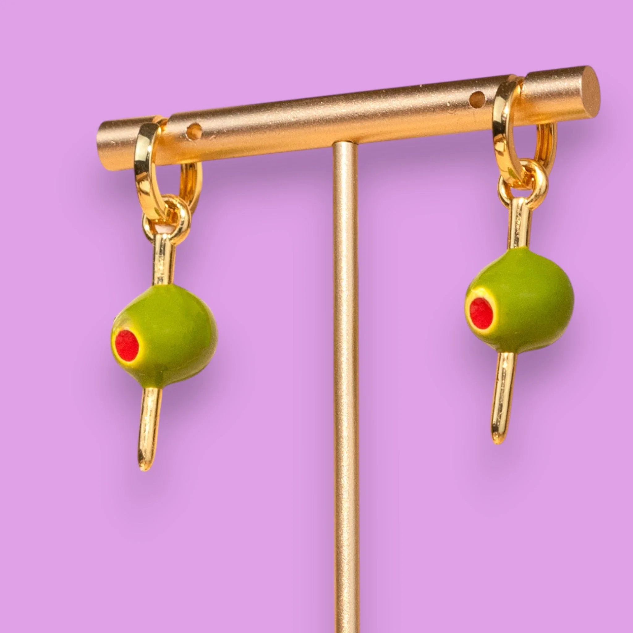 Make It Dirty Olive Hoop Earrings - Image 3