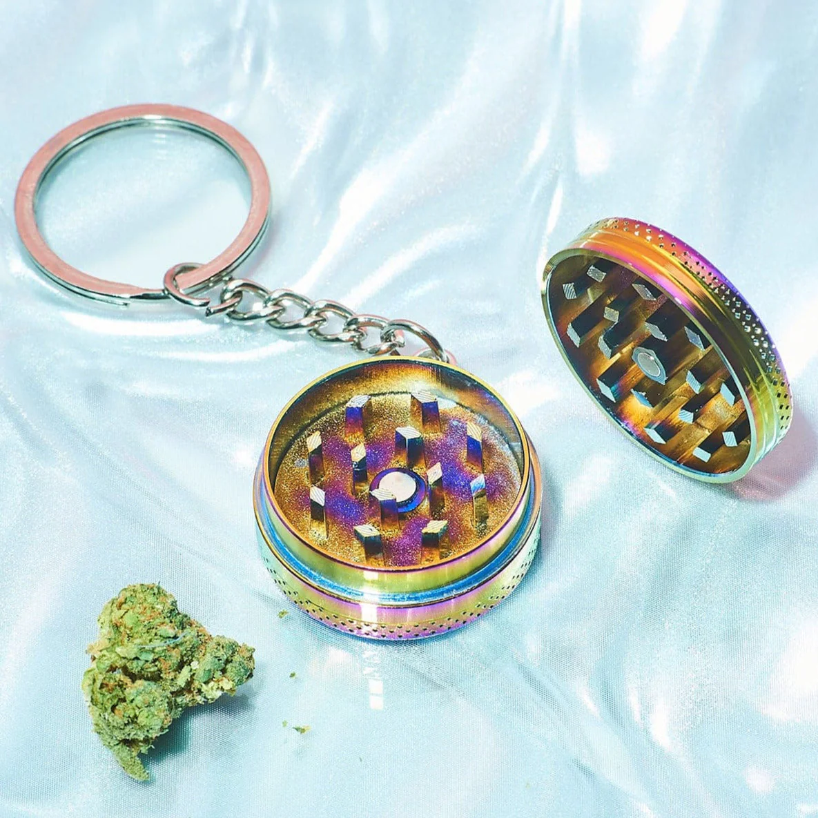 Mini Metal Grinder Keychain - Rainbow - Image 5