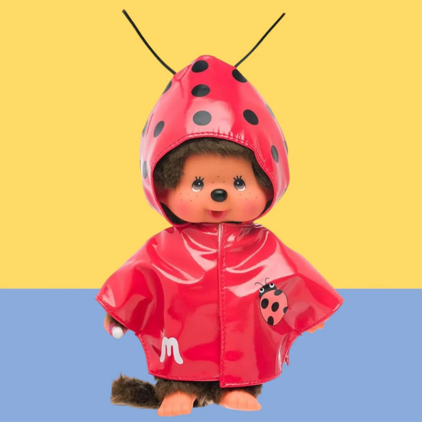 Monchhichi Doll in Ladybug Raincoat - Image 3