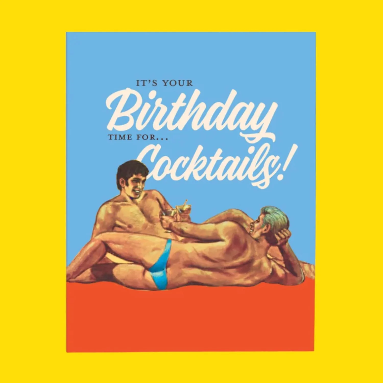 Cocktails Gay Birthday Greeting Card