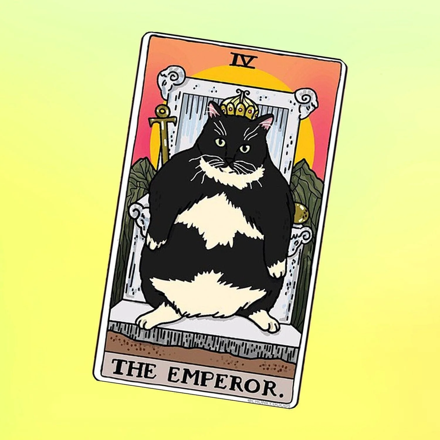 Ping Hatta Sticker - Tarot Cat The Emperor