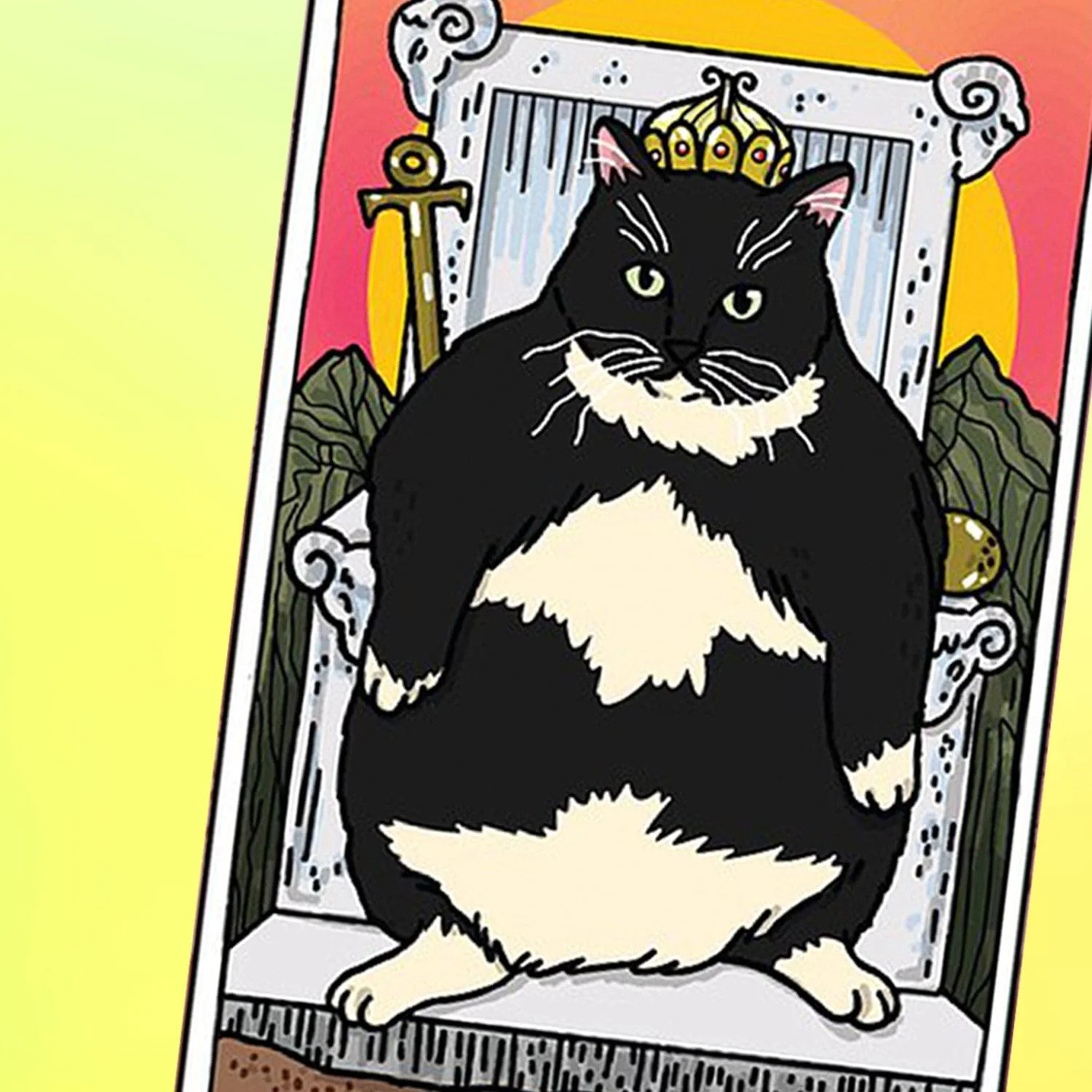 Ping Hatta Sticker - Tarot Cat The Emperor - Image 2