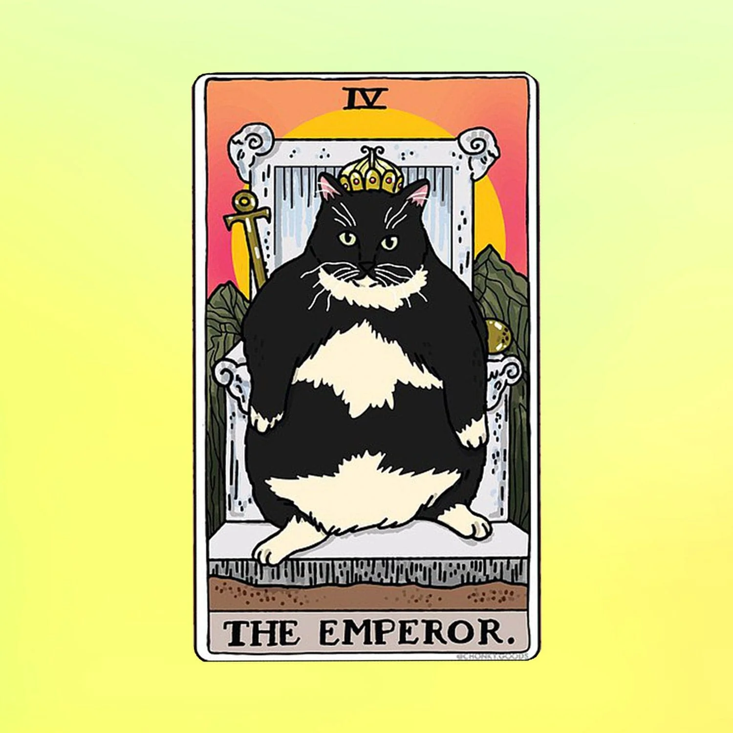 Ping Hatta Sticker - Tarot Cat The Emperor - Image 3