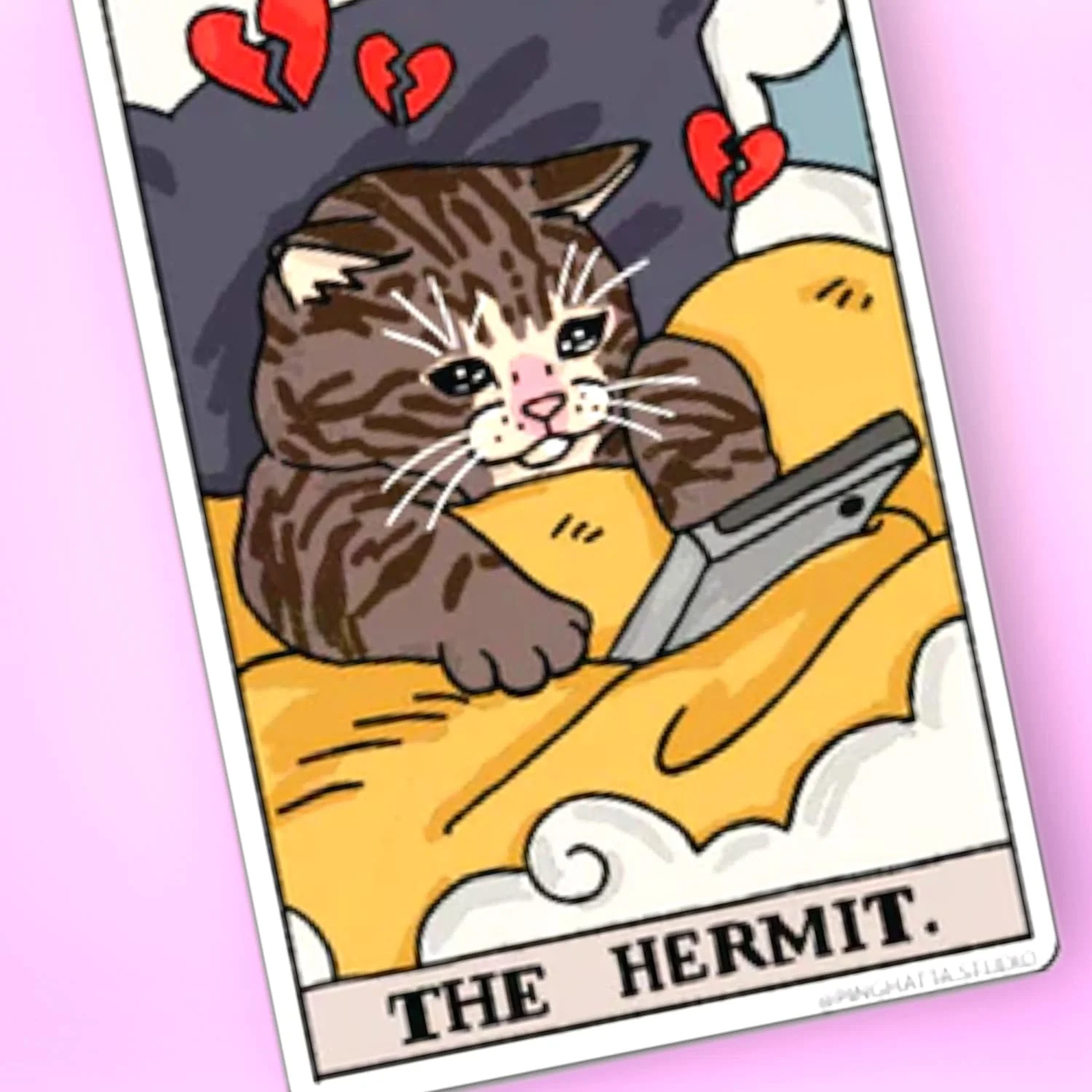 Ping Hatta Sticker - Tarot Cat The Hermit - Image 3