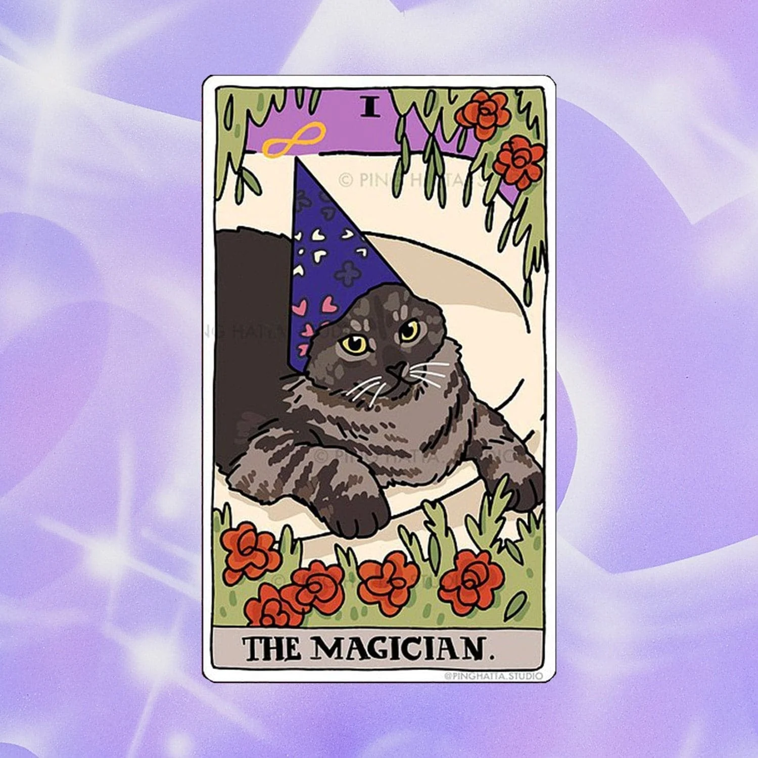 Ping Hatta Sticker - Tarot Cat The Magician