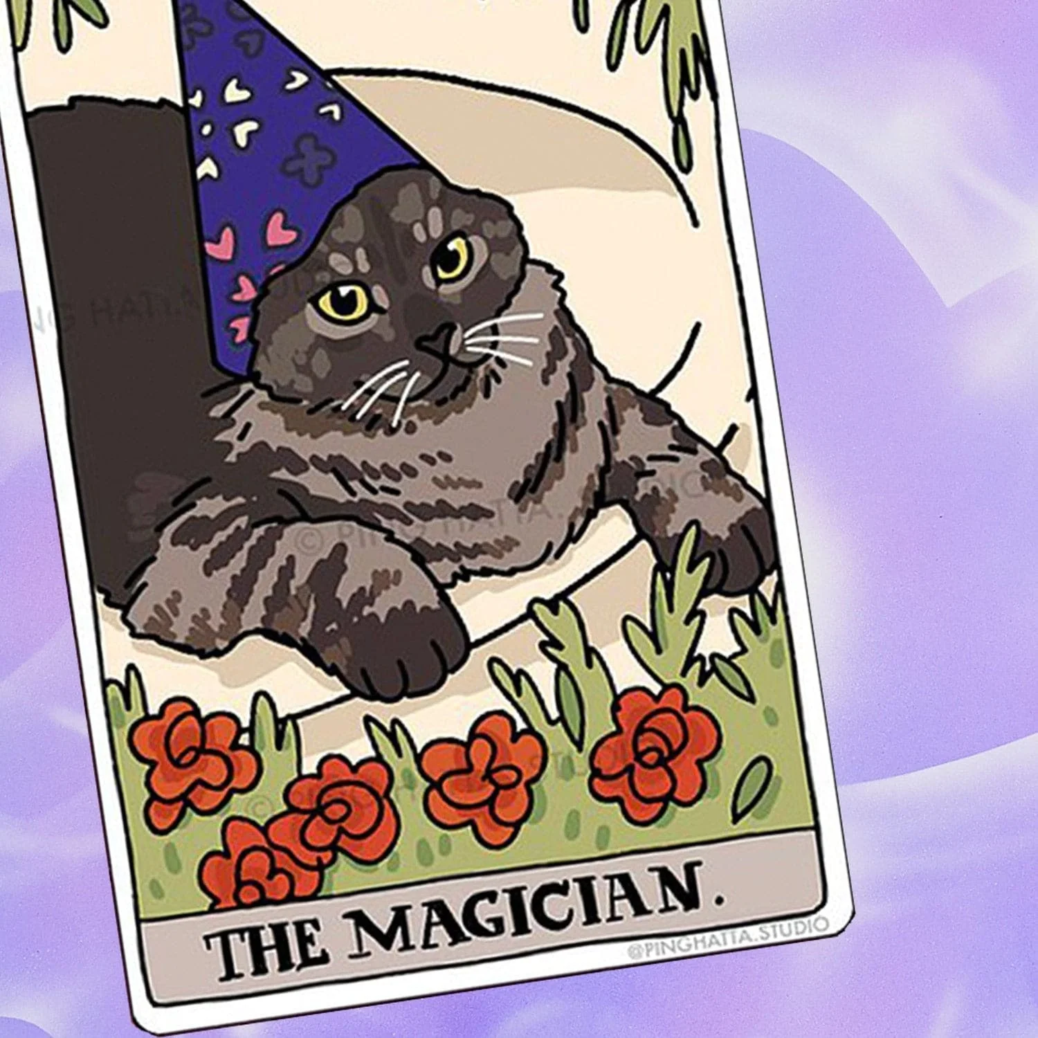 Ping Hatta Sticker - Tarot Cat The Magician - Image 2