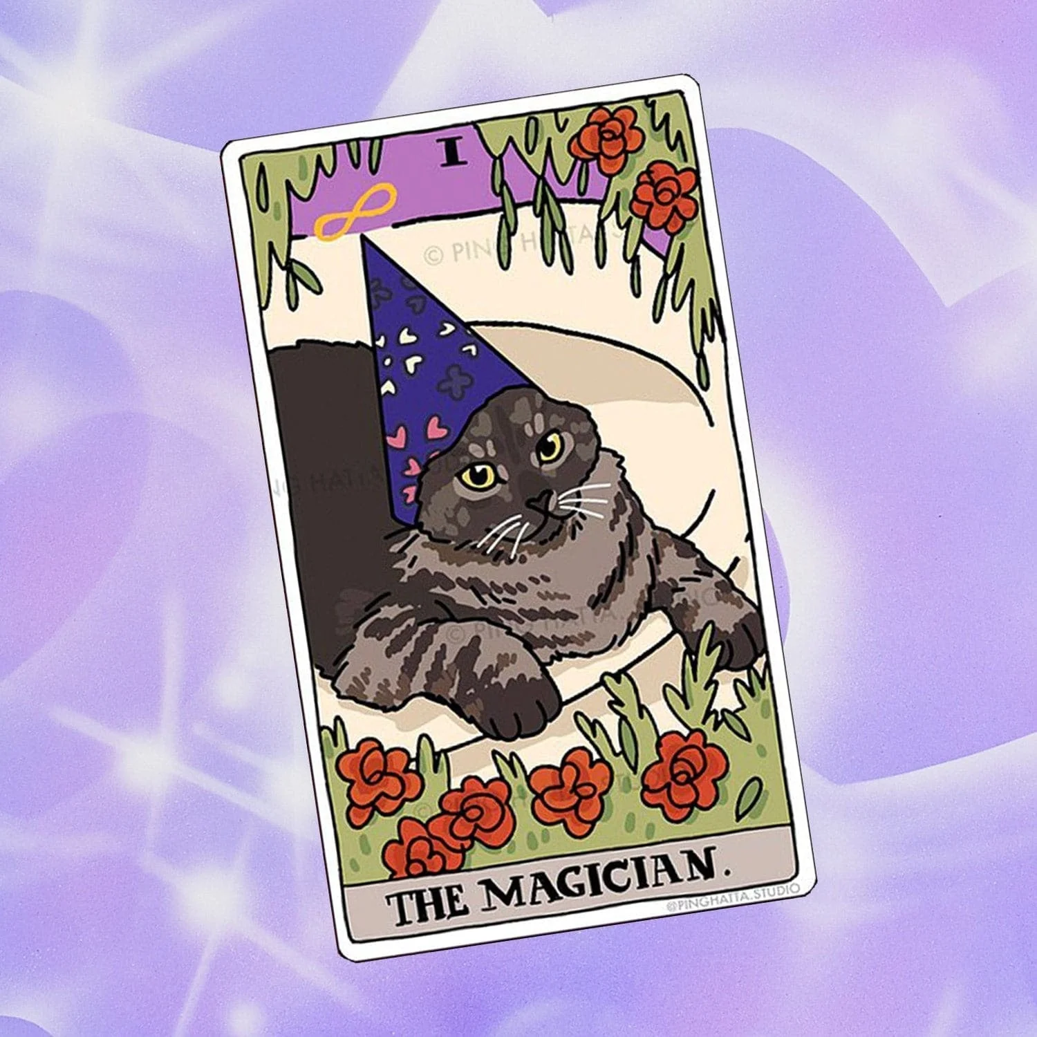 Ping Hatta Sticker - Tarot Cat The Magician - Image 3