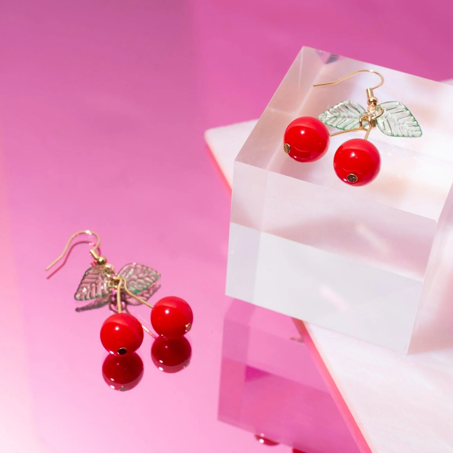 Cherry Fruit Dangle Earrings - Image 5