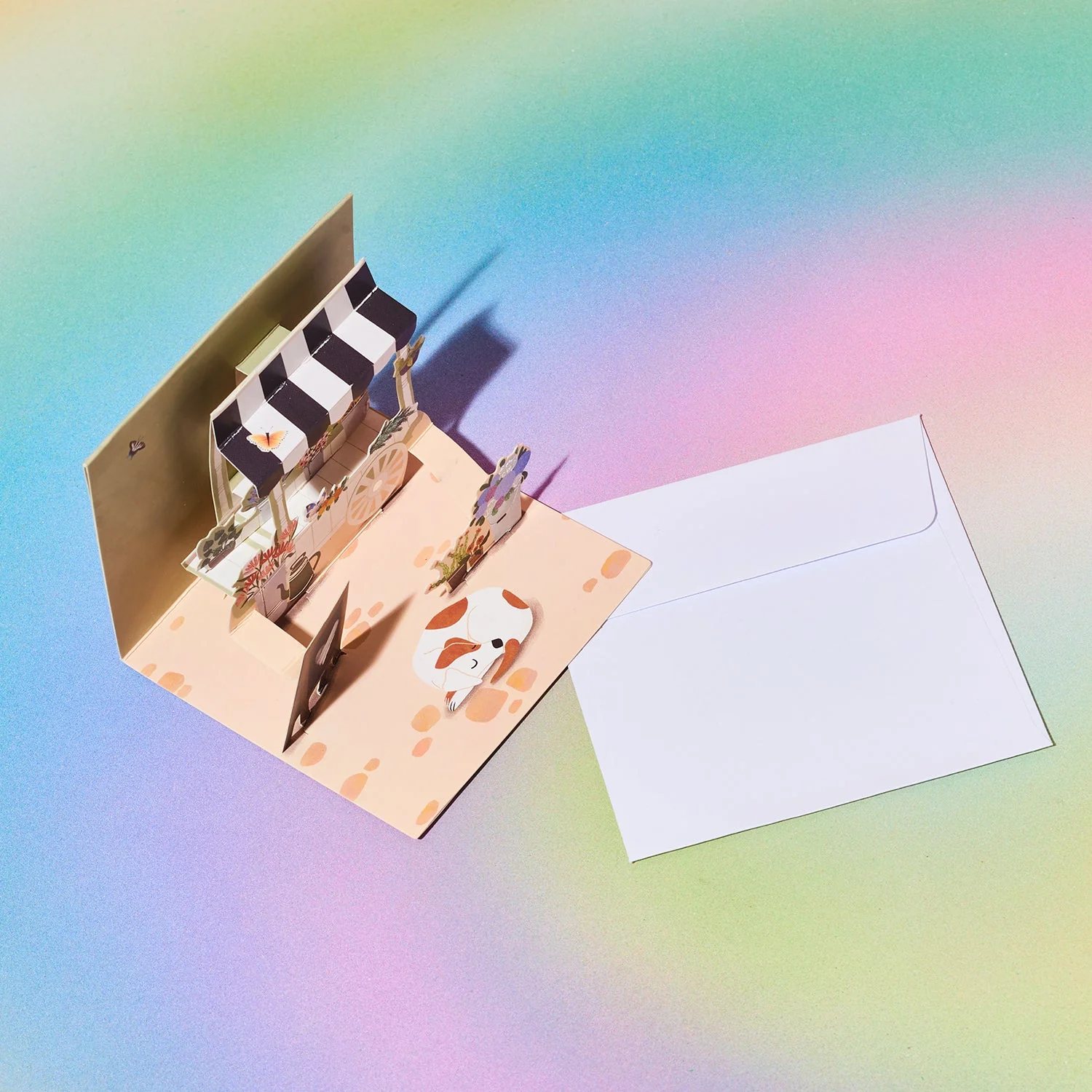 Pop Up Mini Greeting Card - Flower Cart - Image 5