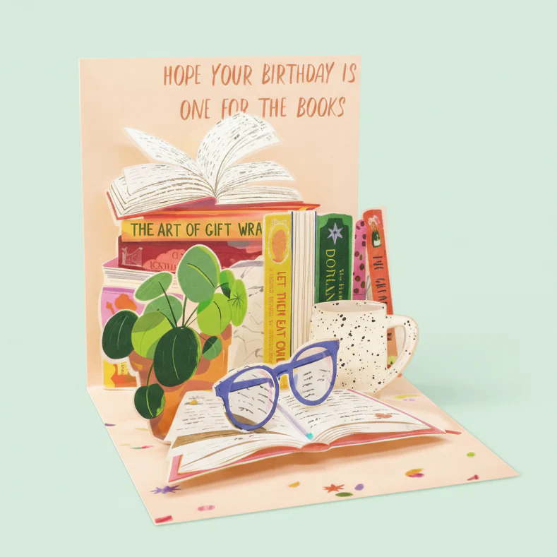 Pop Up Card Mini - Literary Birthday