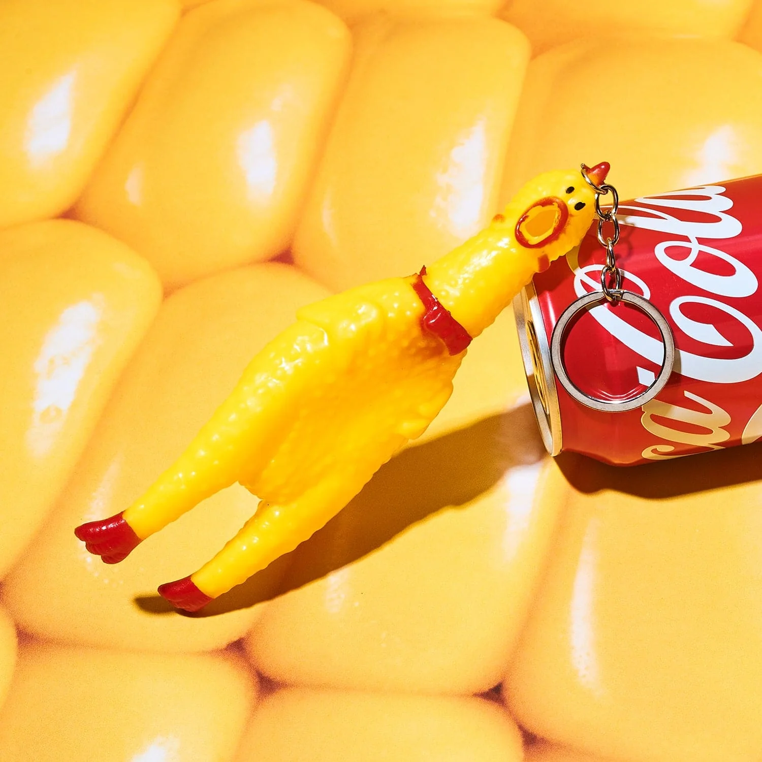 Rubber Chicken Toy Keychain