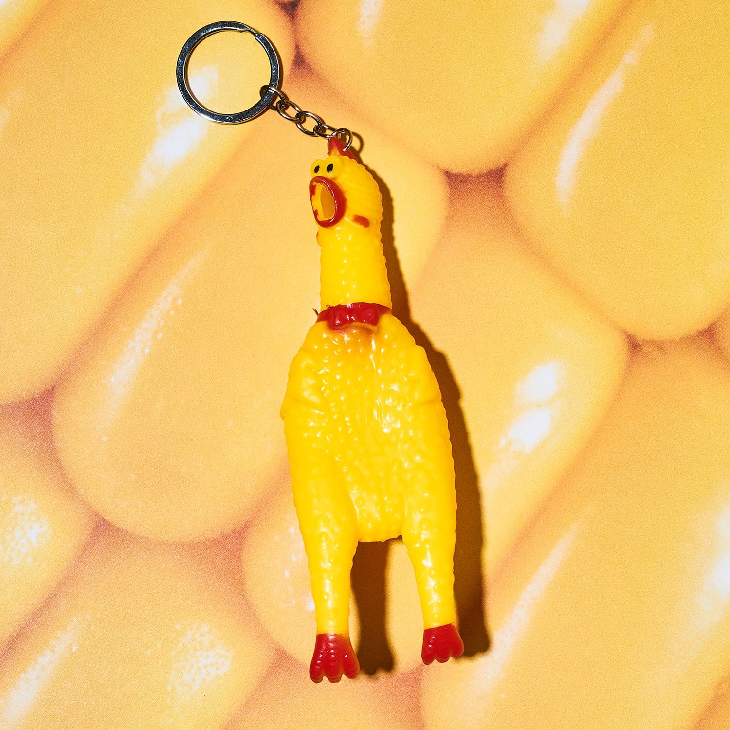 Rubber Chicken Toy Keychain - Image 3